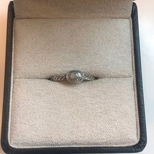 David Yurman Petite Pave Oval Ring with Diamonds